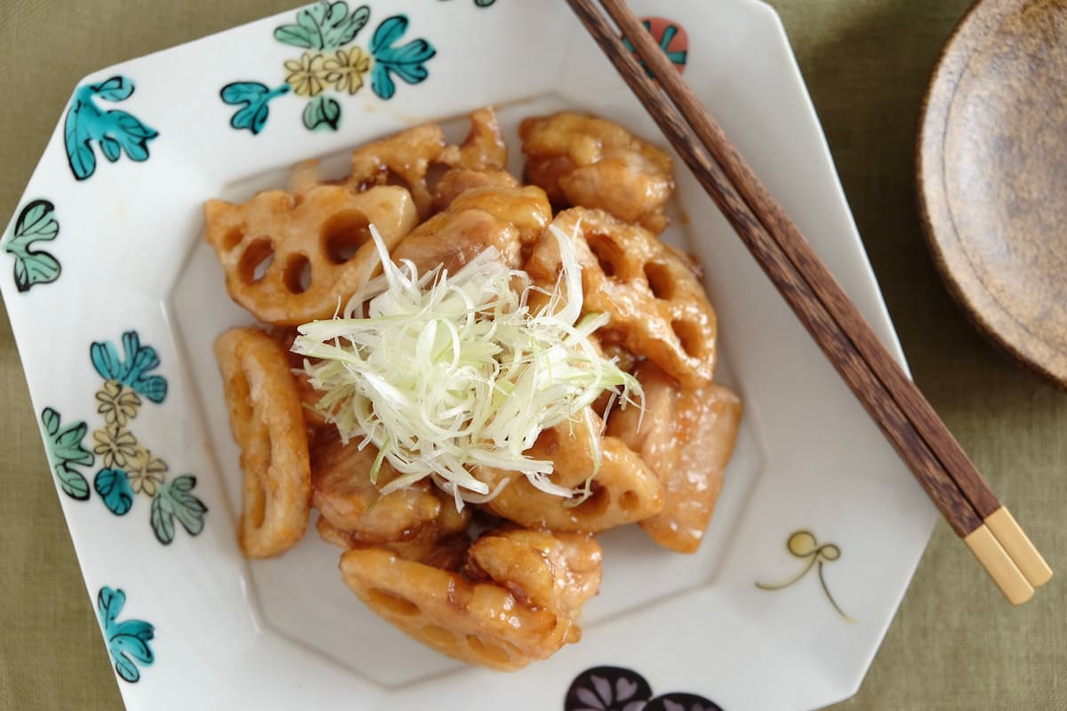 鶏ももとれんこんの黒酢炒め　工程6