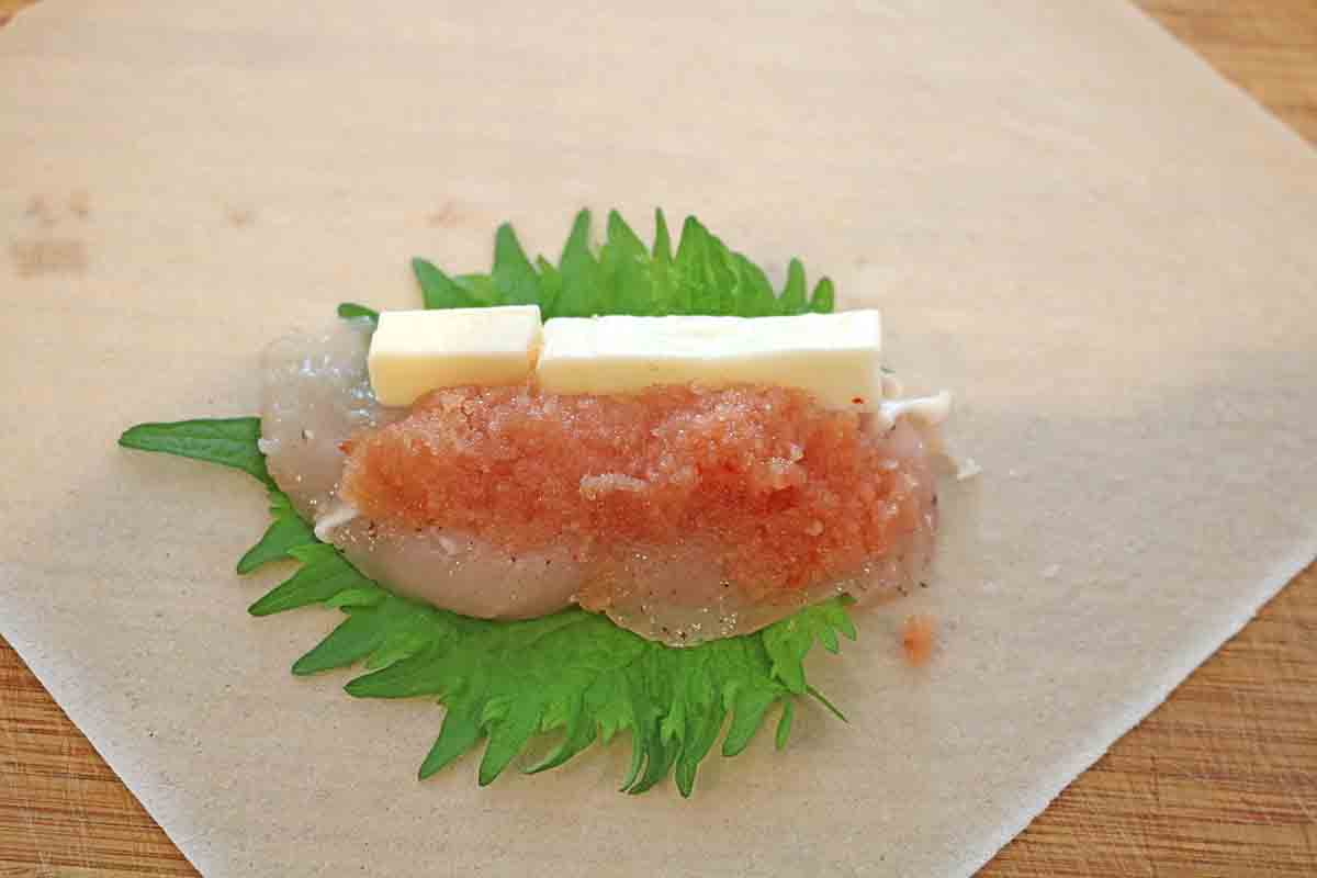 ささみと明太子のチーズ春巻きレシピ