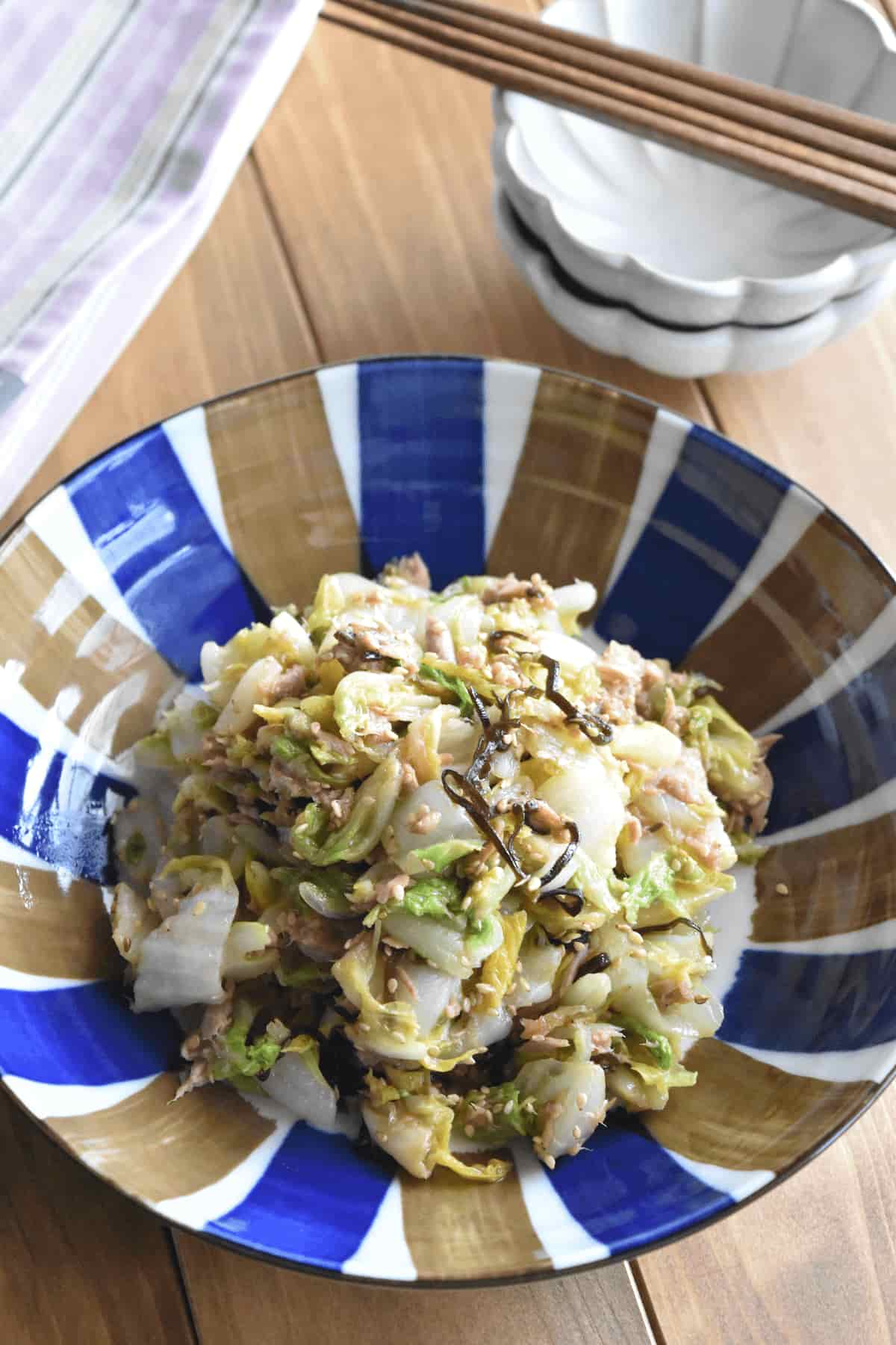 出来上がり(ツナと塩昆布の無限白菜)