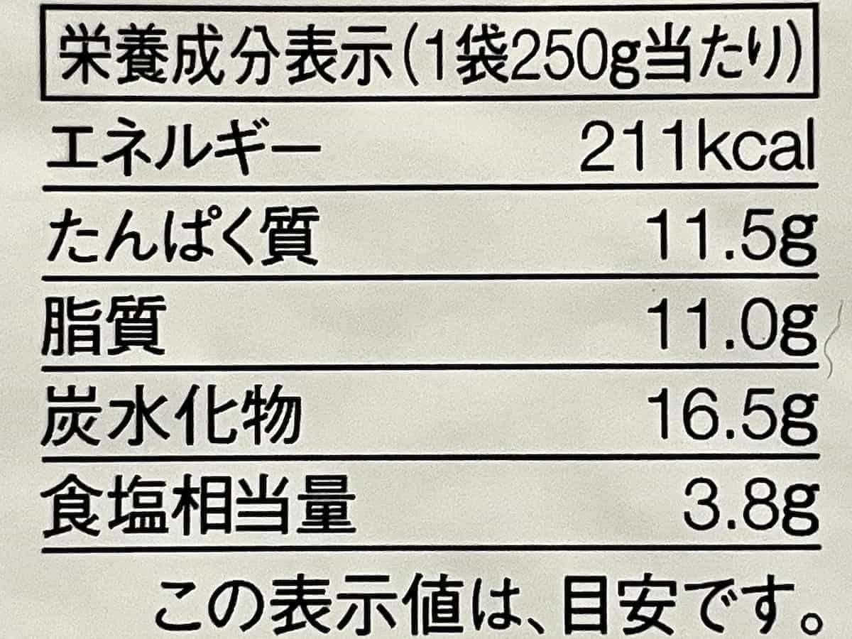 栄養成分表