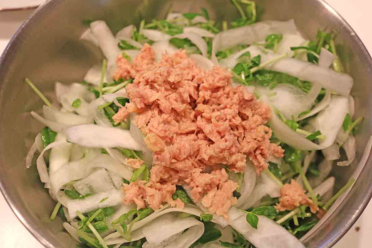 大根豆苗ツナサラダ５