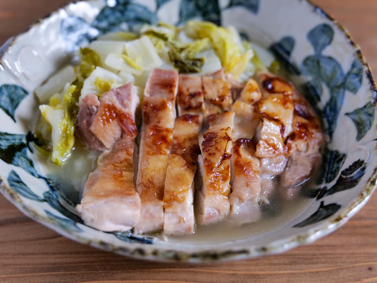 白菜とチキンの旨塩バター酒蒸し