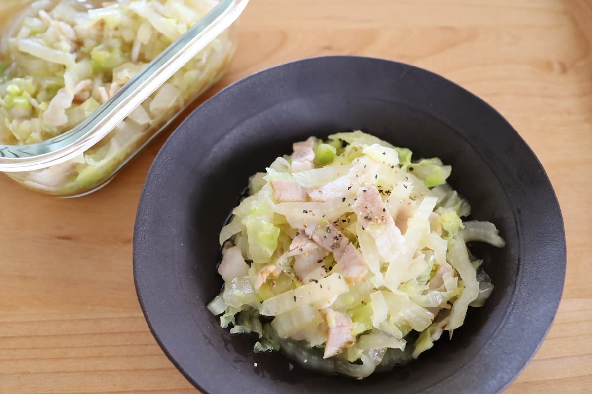 白菜とベーコンのフライパン煮