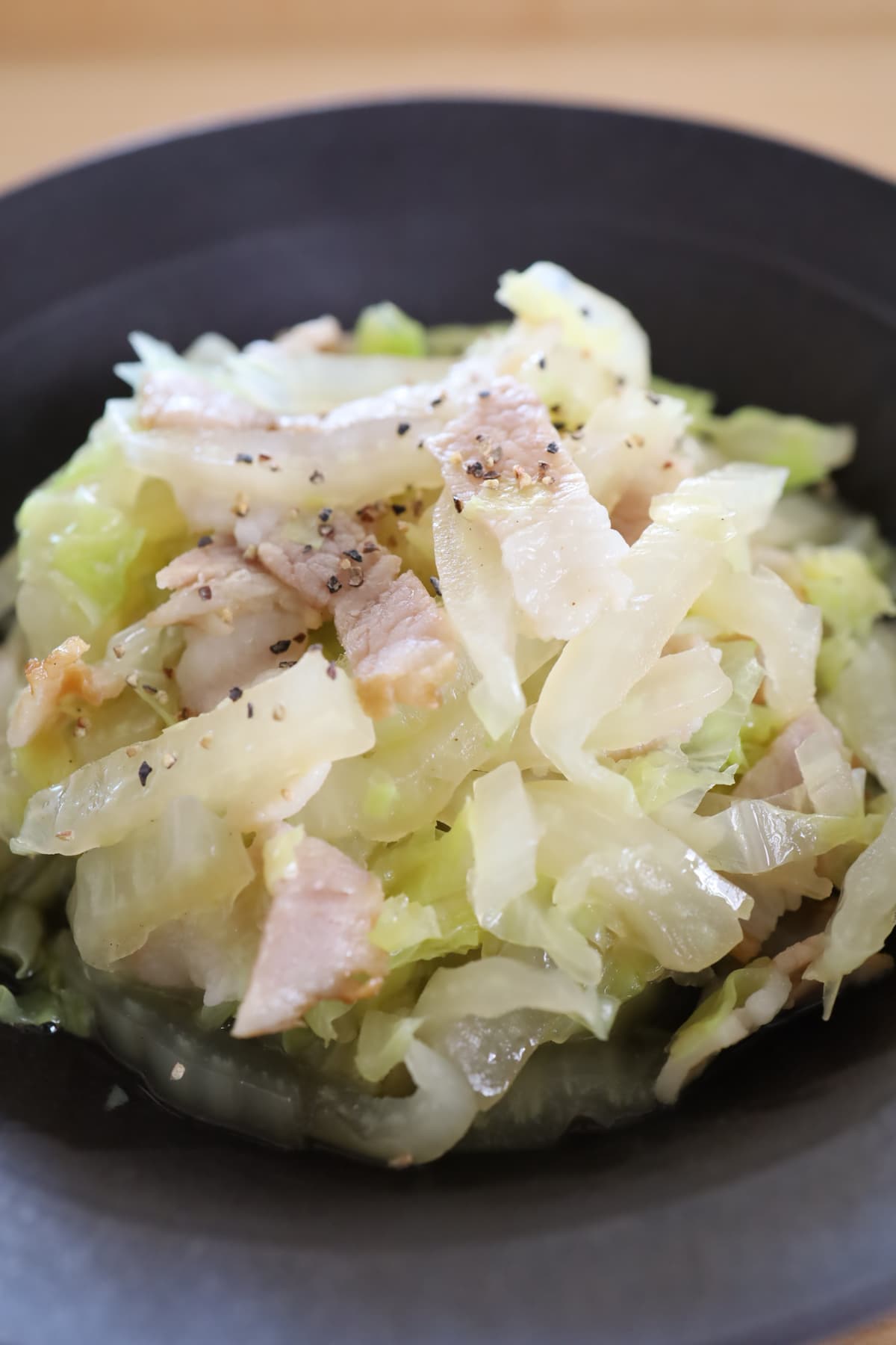白菜とベーコンのフライパン煮