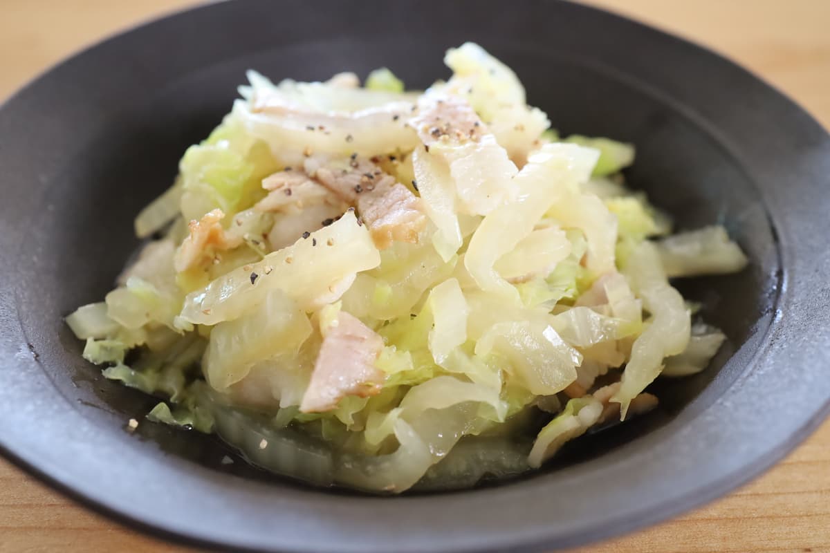 白菜とベーコンのフライパン煮