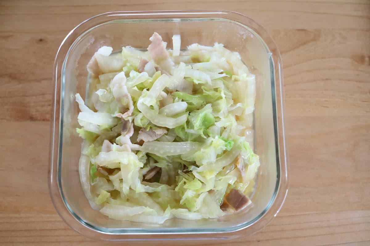 白菜とベーコンのフライパン煮