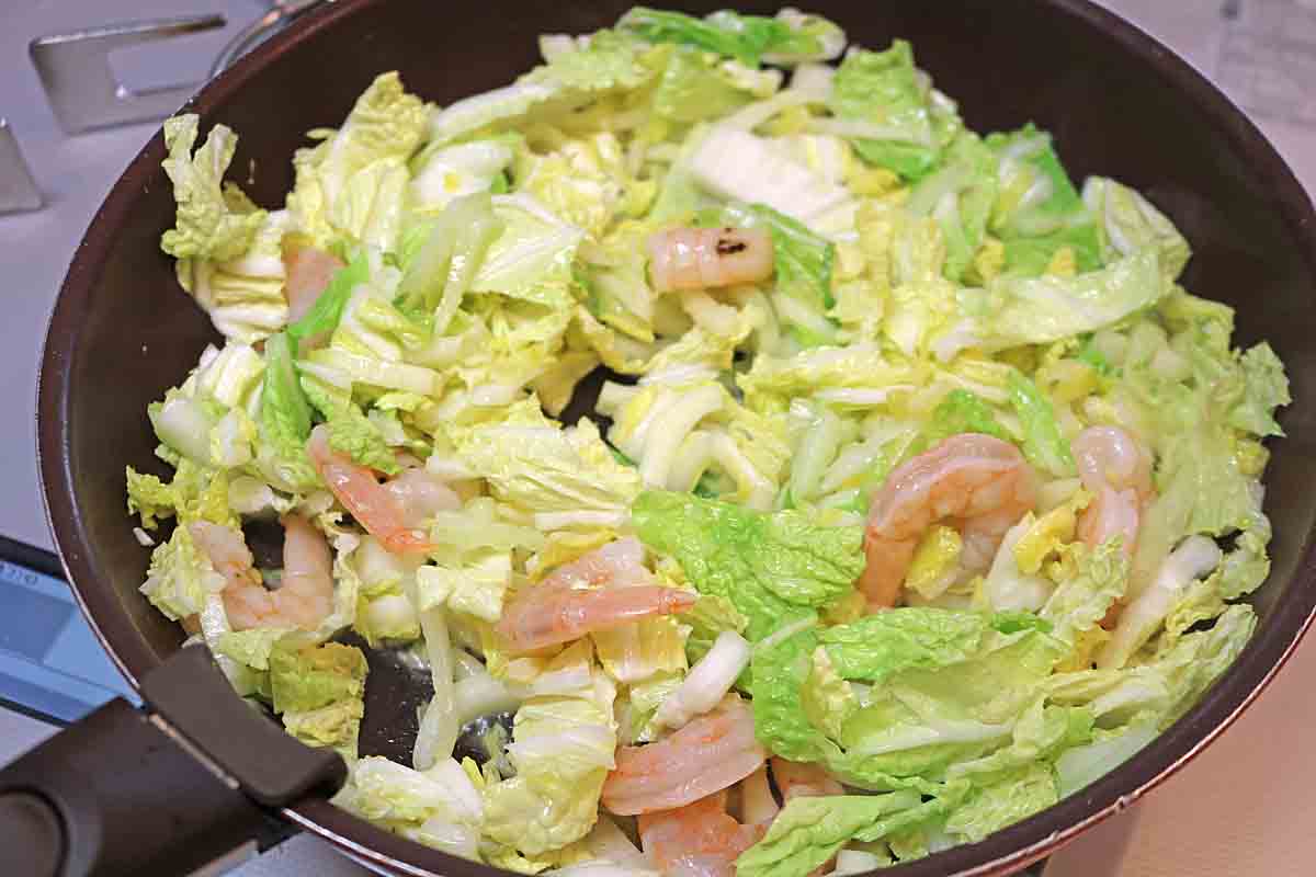 白菜とえびの旨塩煮５