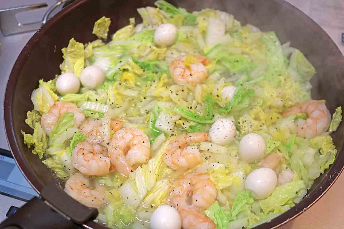 白菜とえびの旨塩煮６