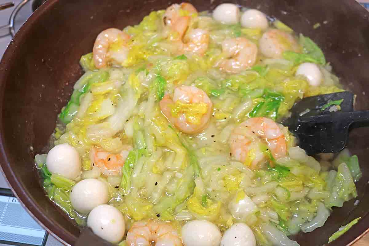 白菜とえびの旨塩煮７