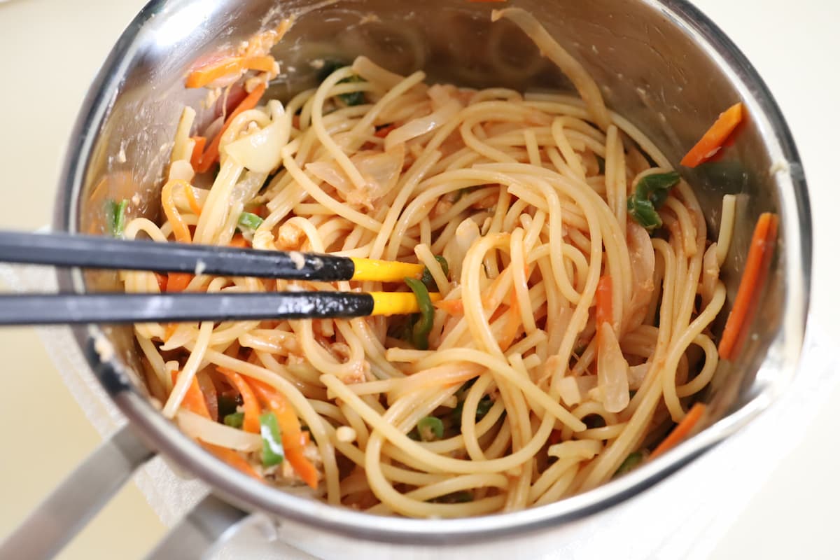 お手軽ナポリタンスパゲティ