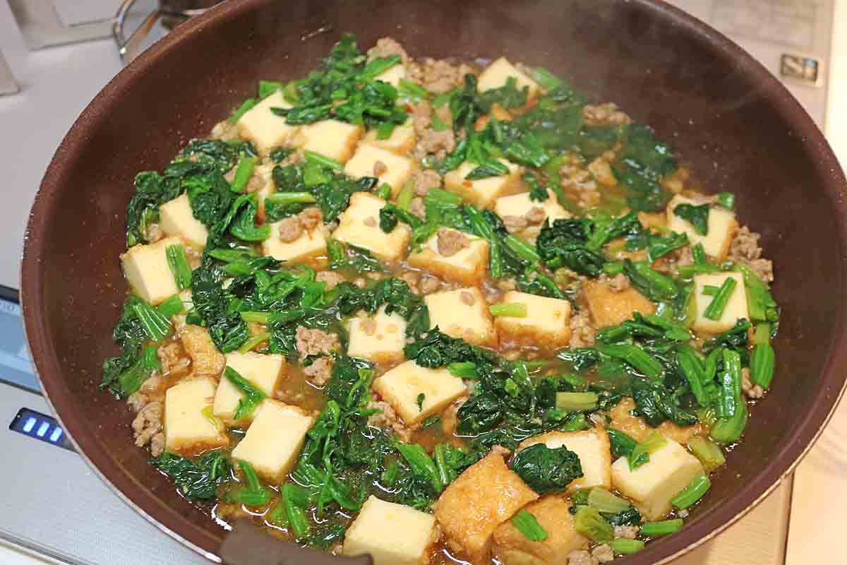麻婆厚揚げほうれん草7