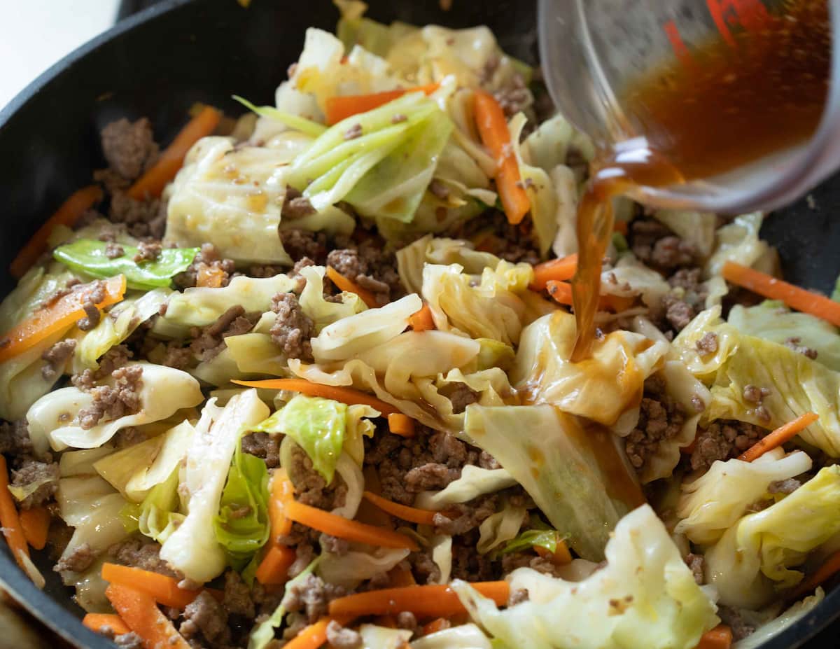 春キャベツとひき肉のピリ辛中華炒め作り方