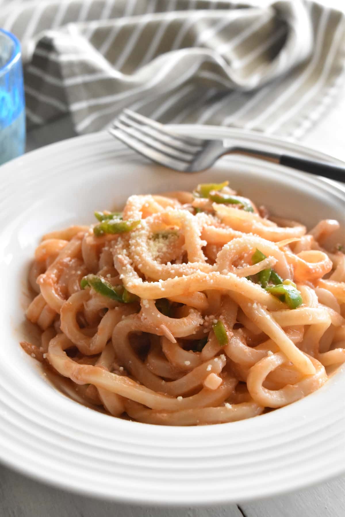 仕上がり(ポリ袋でナポリタン風うどん)