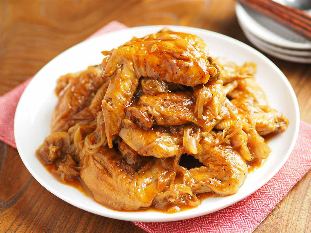 手羽先のソースチャップ煮　手羽先1㎏大量調理