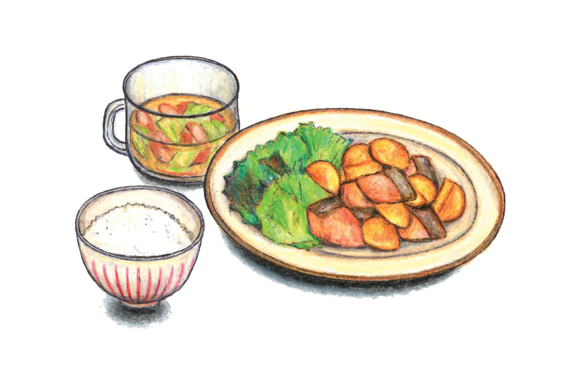 鮭とじゃがいものガリバタじょうゆ定食