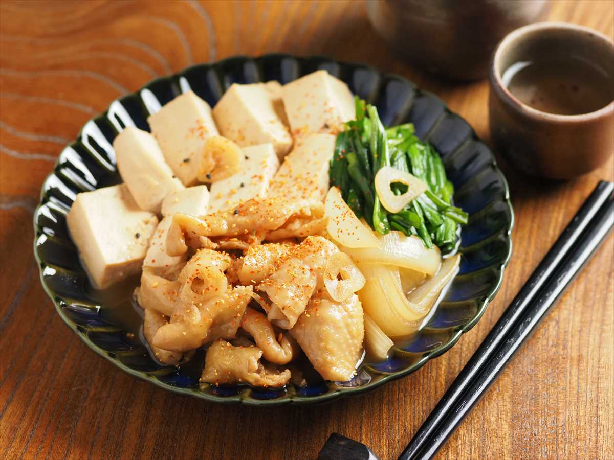 余った鶏皮の肉豆腐風