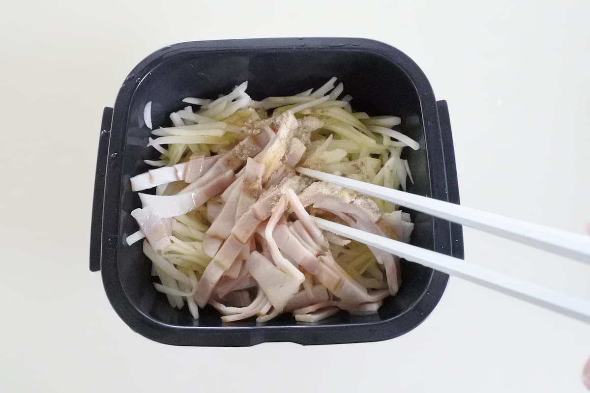 じゃがいもとベーコンのレンチン