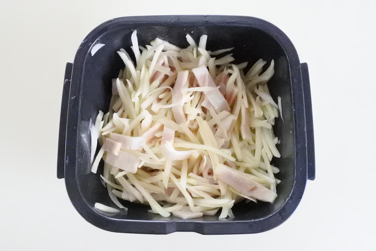 じゃがいもとベーコンのレンチン