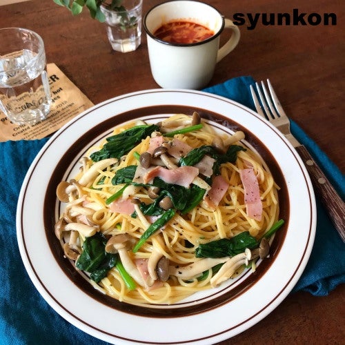 レンジで簡単!「ほうれん草ときのこのバターしょうゆスパゲティ」【テレビ紹介レシピ】