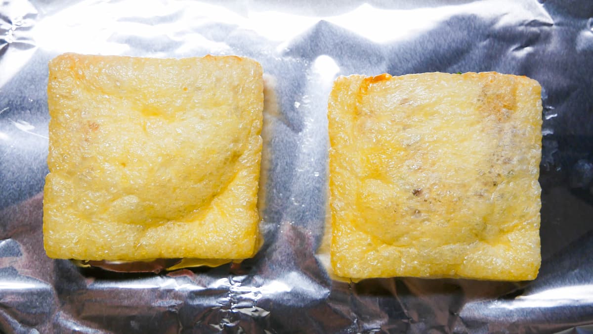 納豆キムチーズ油揚げ工程2
