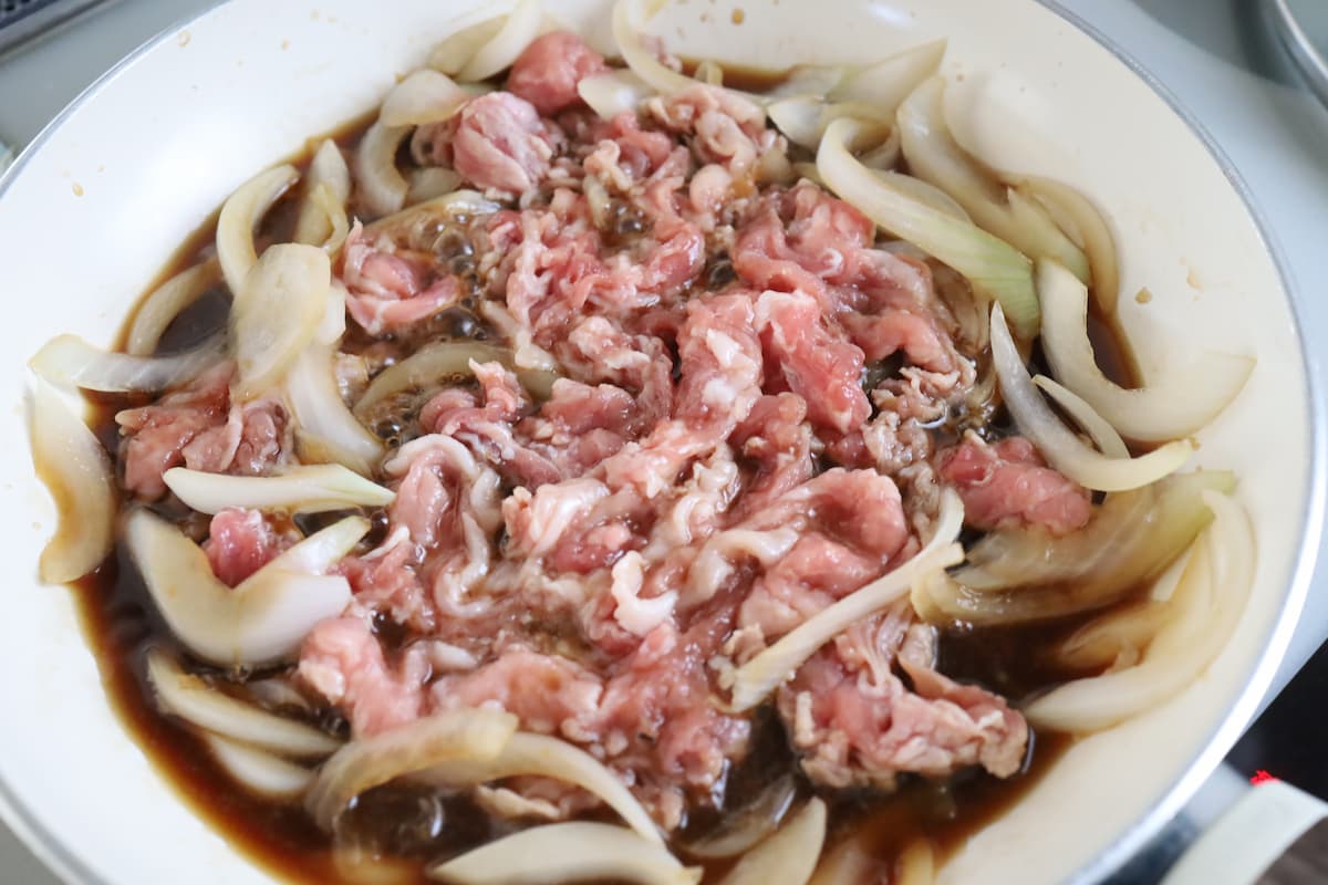 豚肉と野菜の甘辛煮
