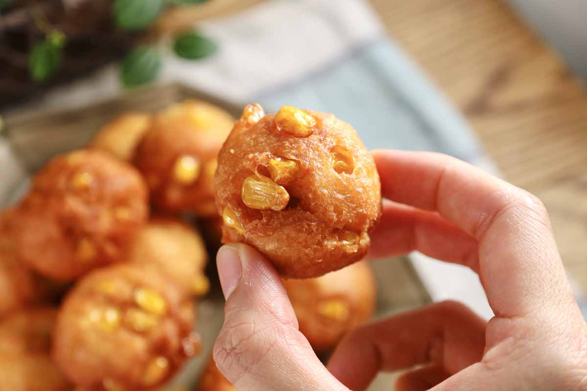 「とうもろこしドーナツ」 レシピ