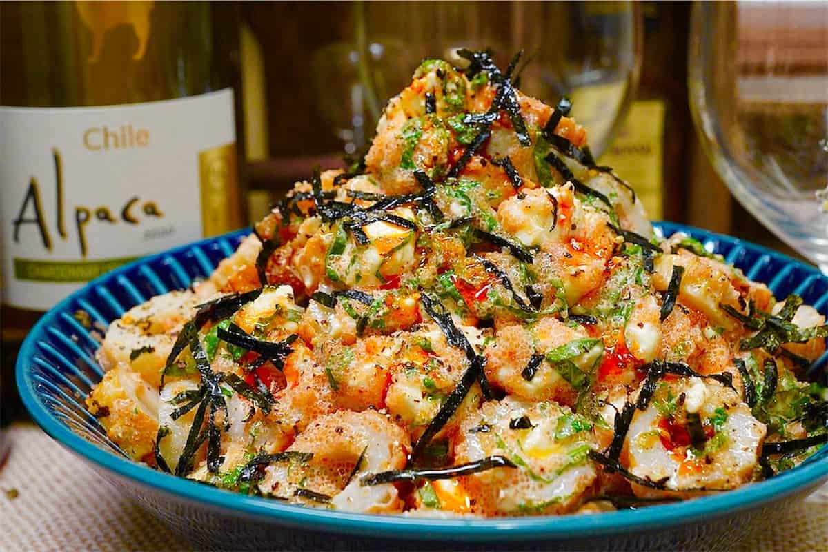 材料を切って和えるだけ！「ちくわとクリームチーズの大葉明太マヨ 」レシピ
