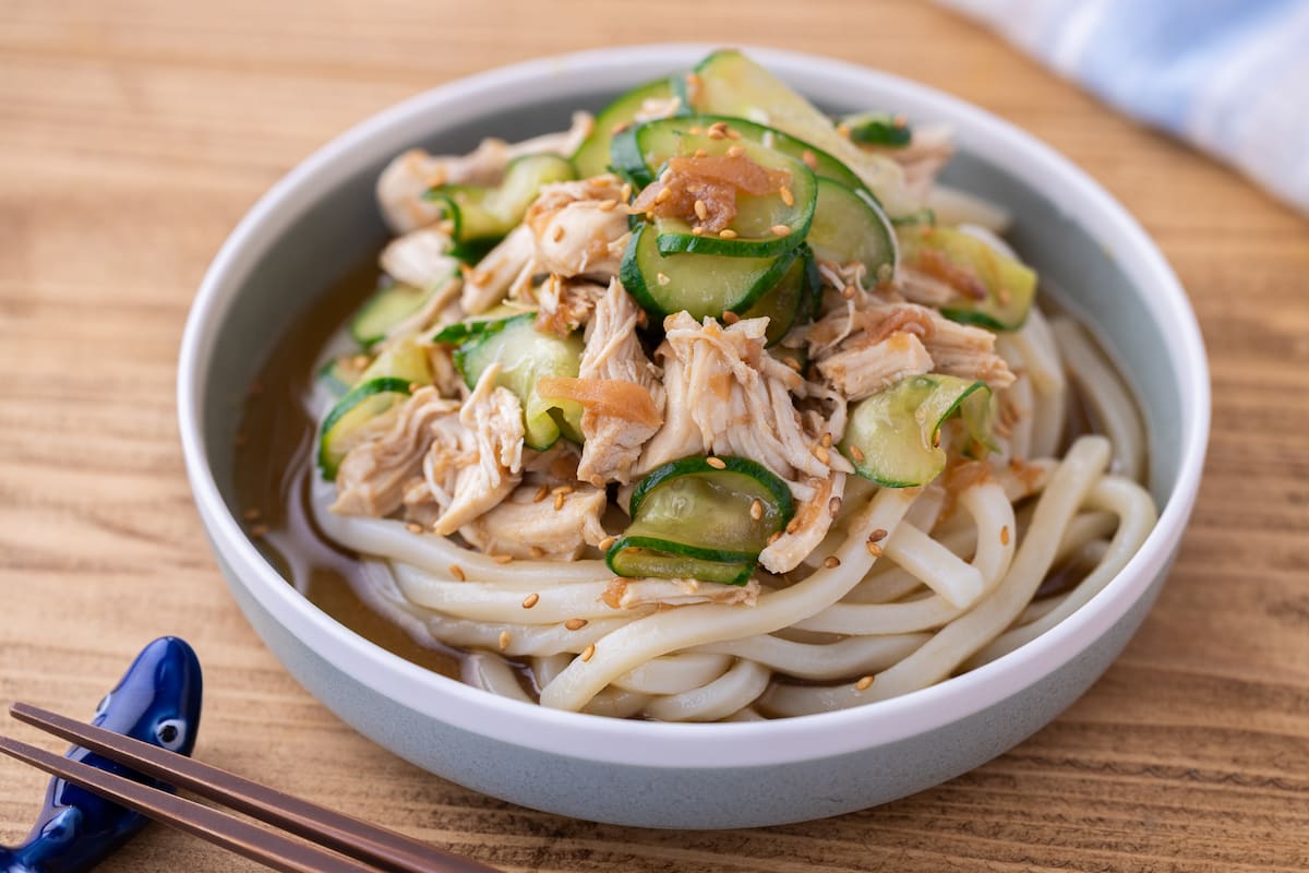 ささみ梅きゅううどん