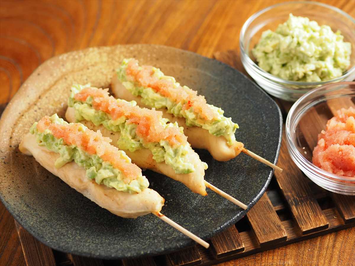 ささみの明太アボカドディップ焼き鳥