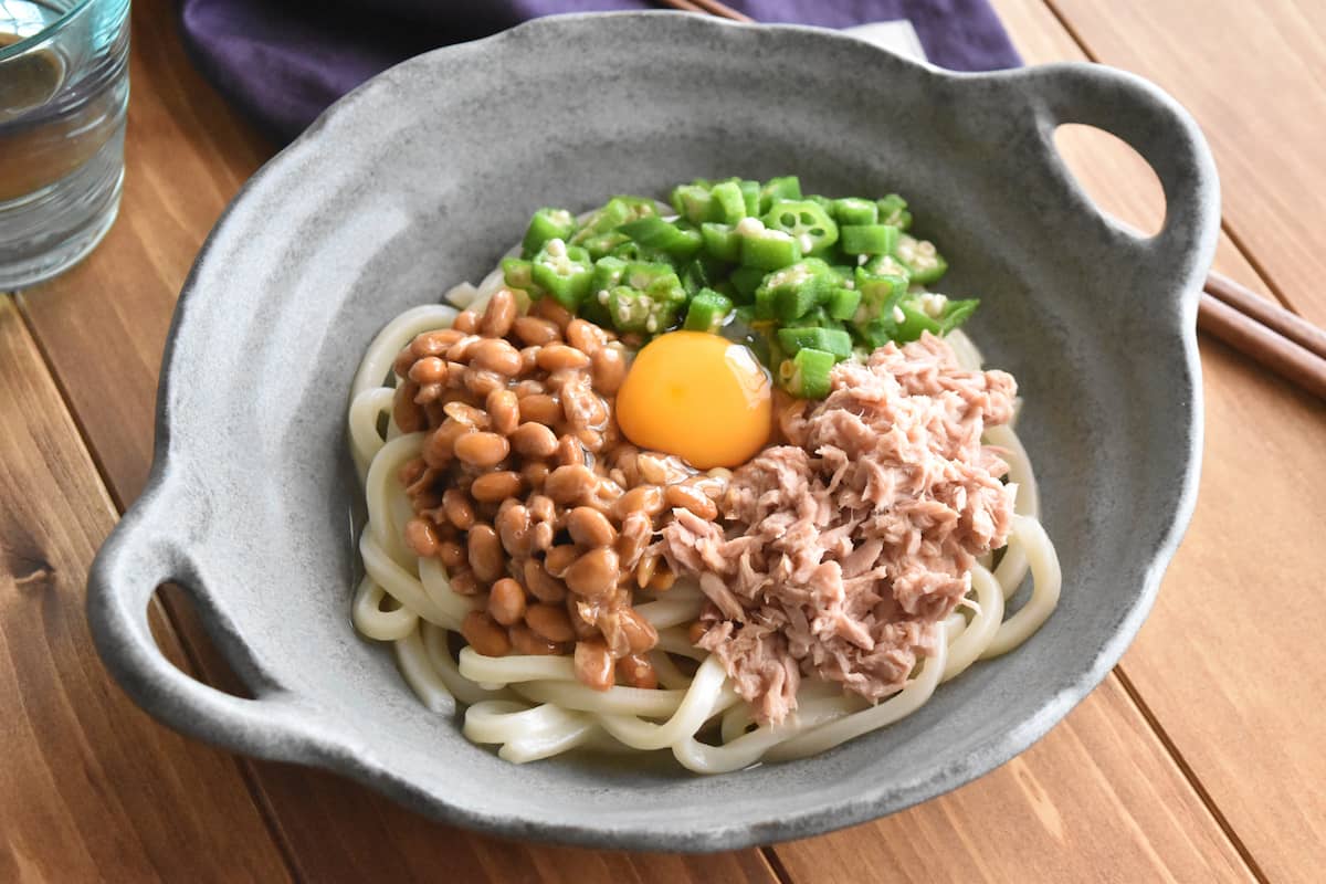 1か月でマイナス4kg!「オクラとツナのダイエット混ぜうどん」レシピ