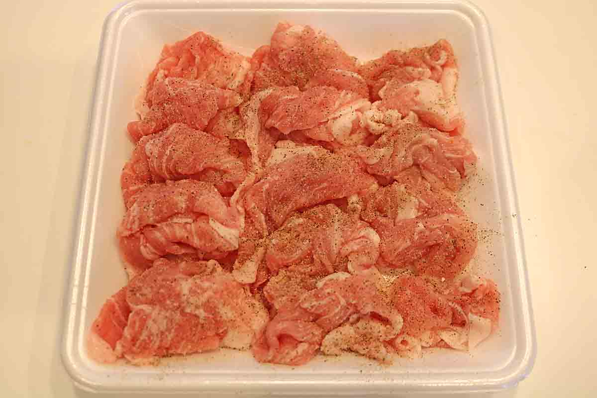 かぼちゃ豚だんご炒め3