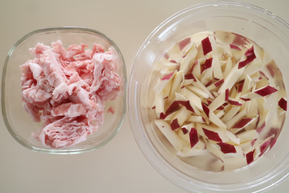 さつまいもと豚肉のシンプル炒め