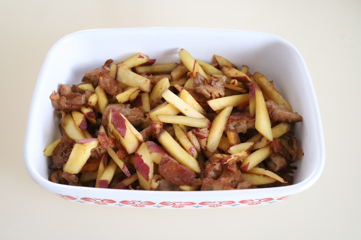 さつまいもと豚肉のシンプル炒め