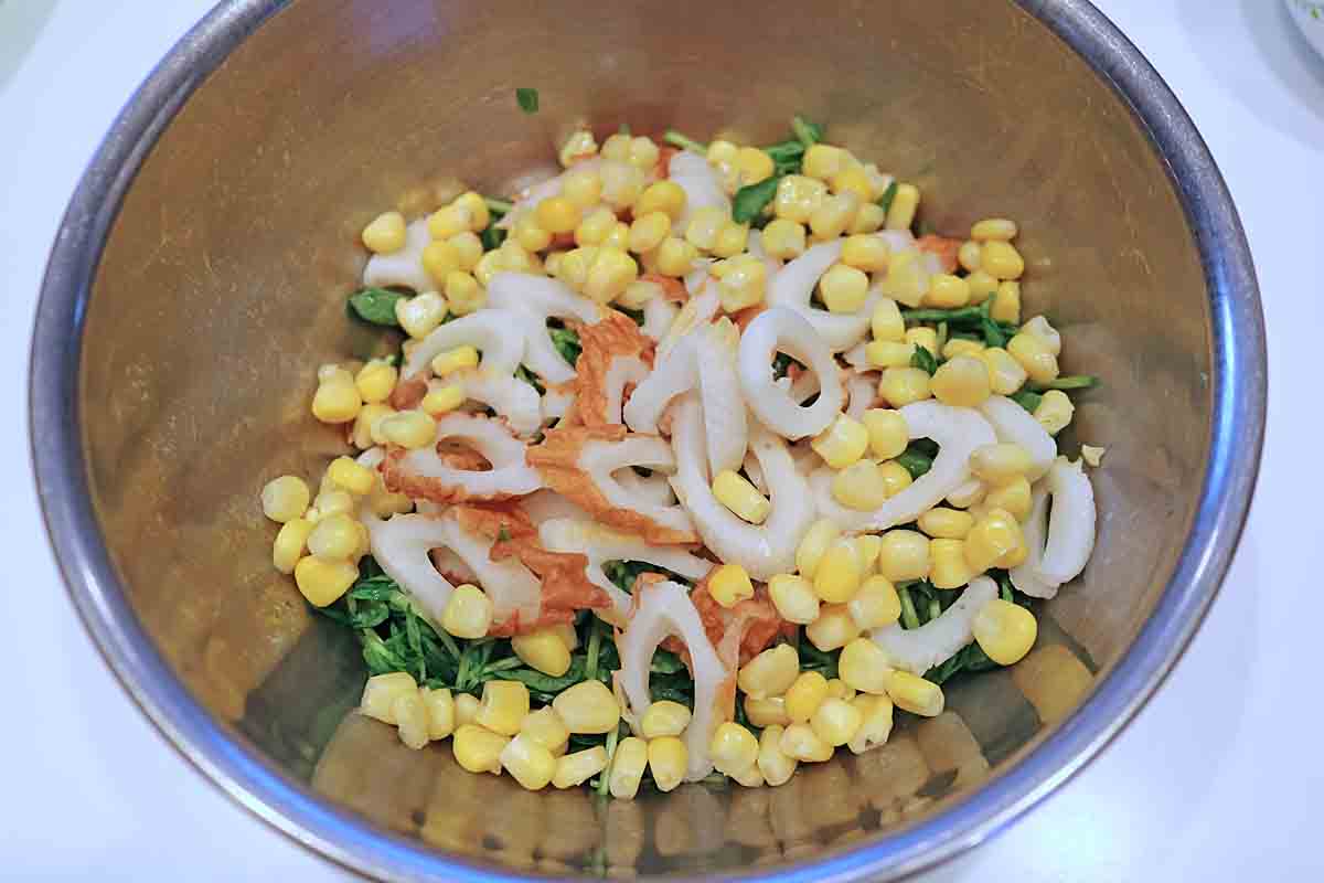 豆苗とちくわサラダ5