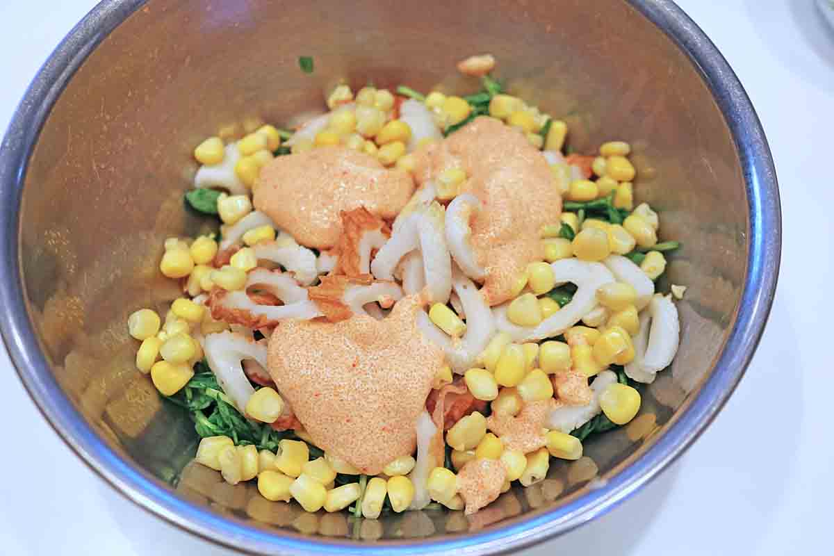 豆苗とちくわサラダ7