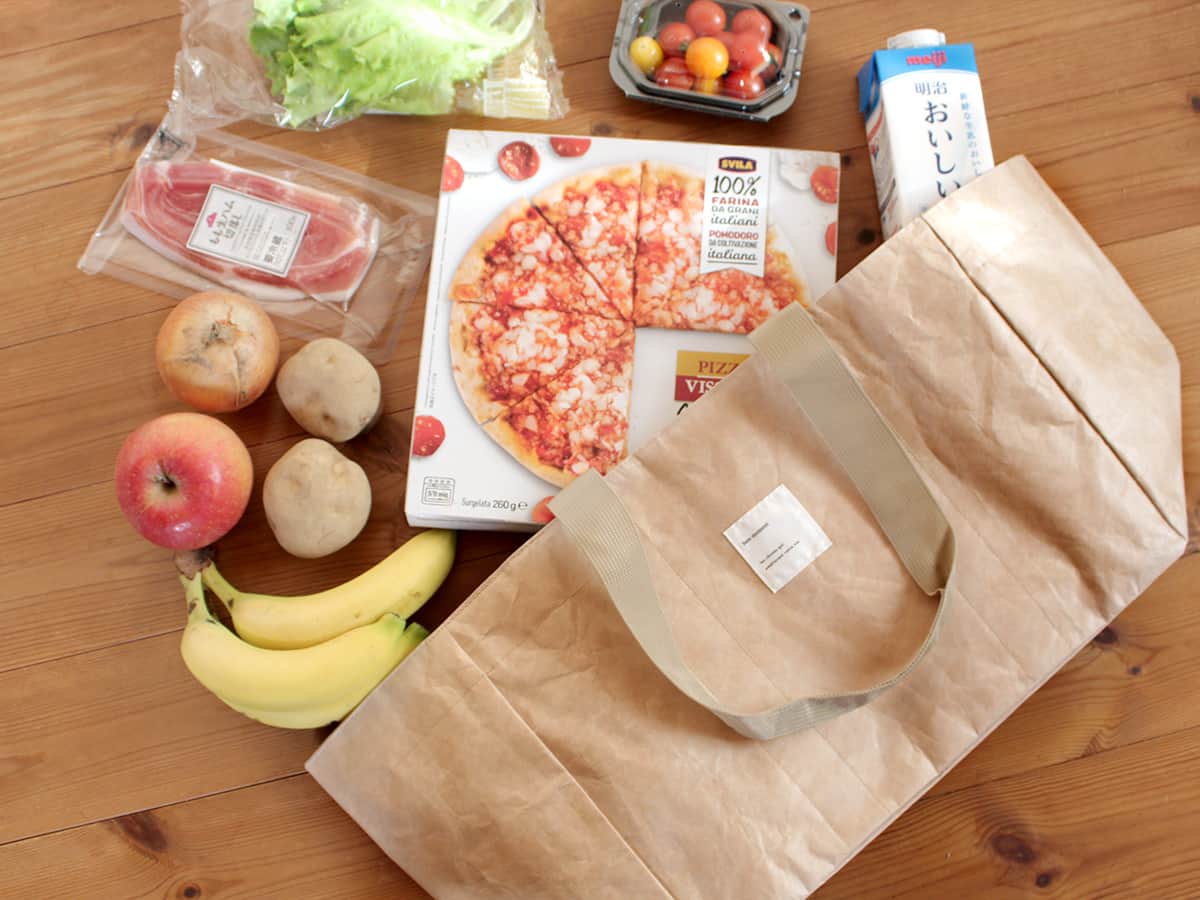 bon moment 軽くて丈夫 ペーパーファブリック 買い物かごバッグ レジかご用 保冷エコバッグ/ボンモマン