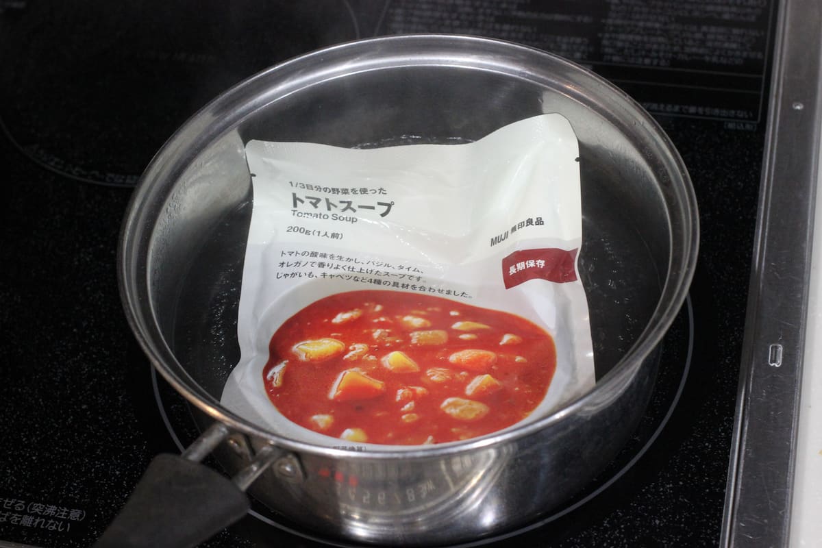 無印良品「1/3日分の野菜を使ったスープ」使い方1