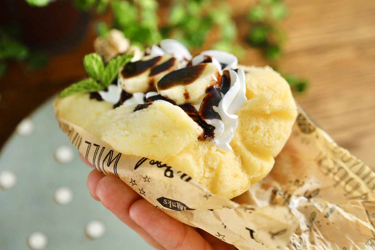 レンジで爆速！ふわんふわんの生地が最高においしい「チョコバナナオムレット」
