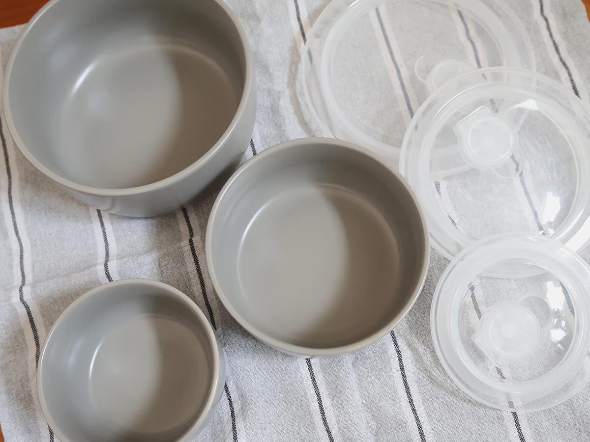 bon moment 食卓でも使える 蓋つき保存容器 3サイズセット/ボンモマン