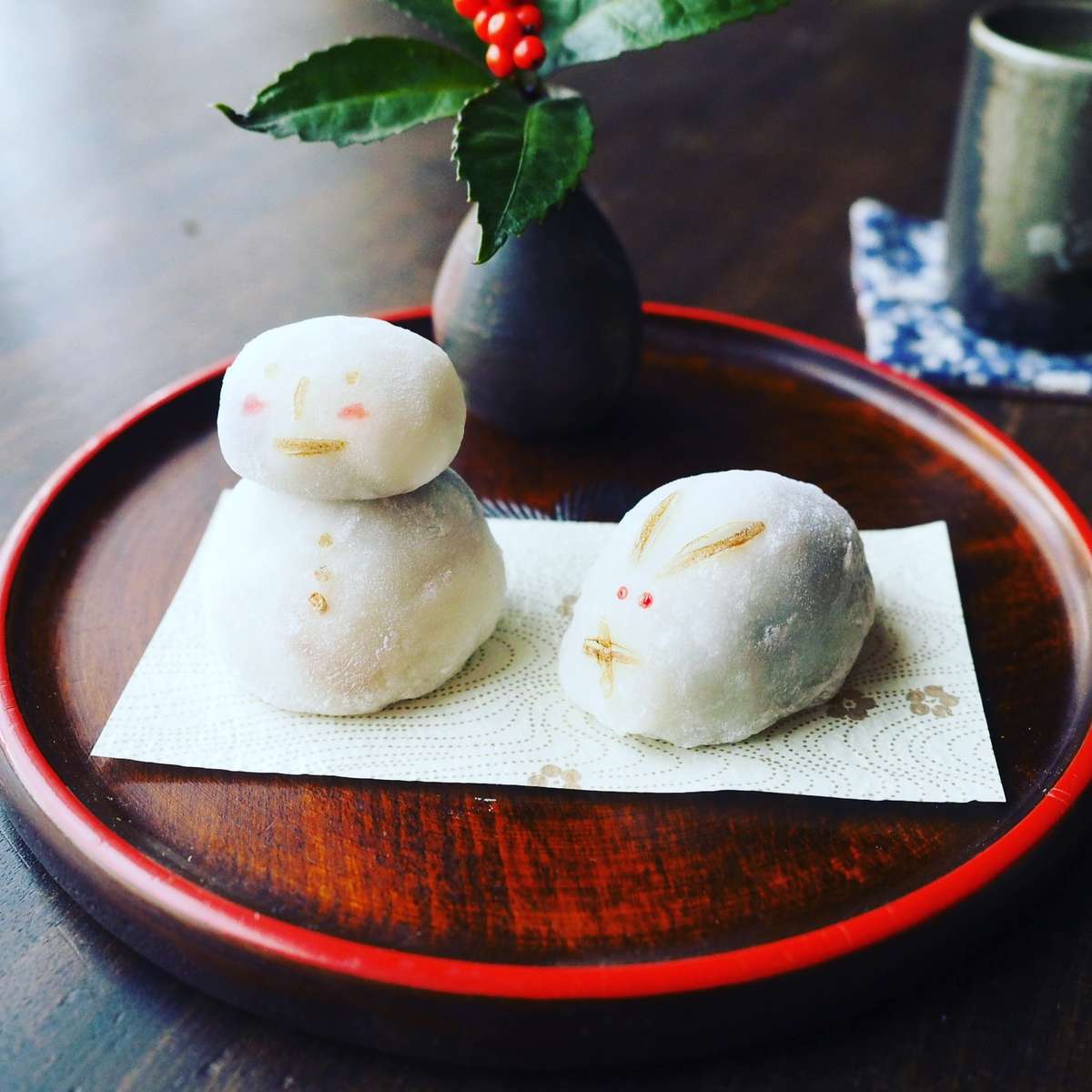 レンジで簡単♪やわもち「雪うさぎと雪だるまのいちご大福」がかわいすぎる♪