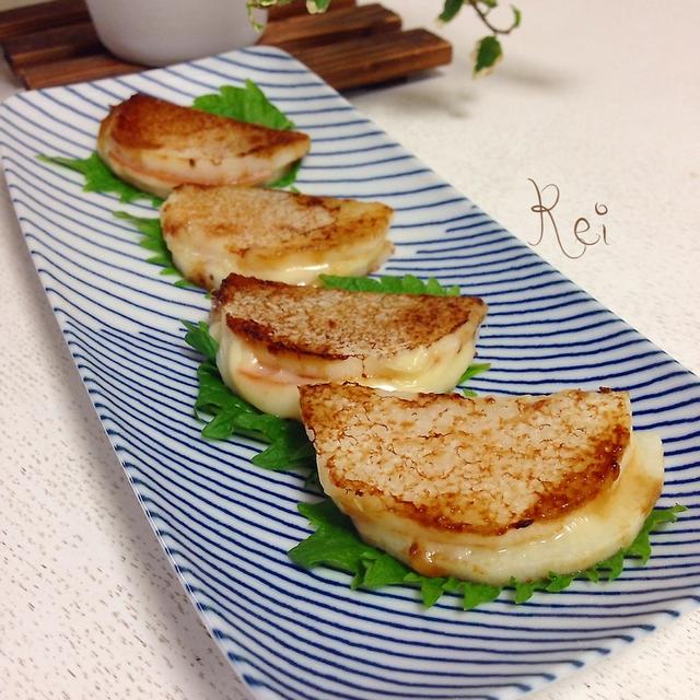 チーズがとろけておいしい！バター醤油の「長芋ハムチーズサンド」