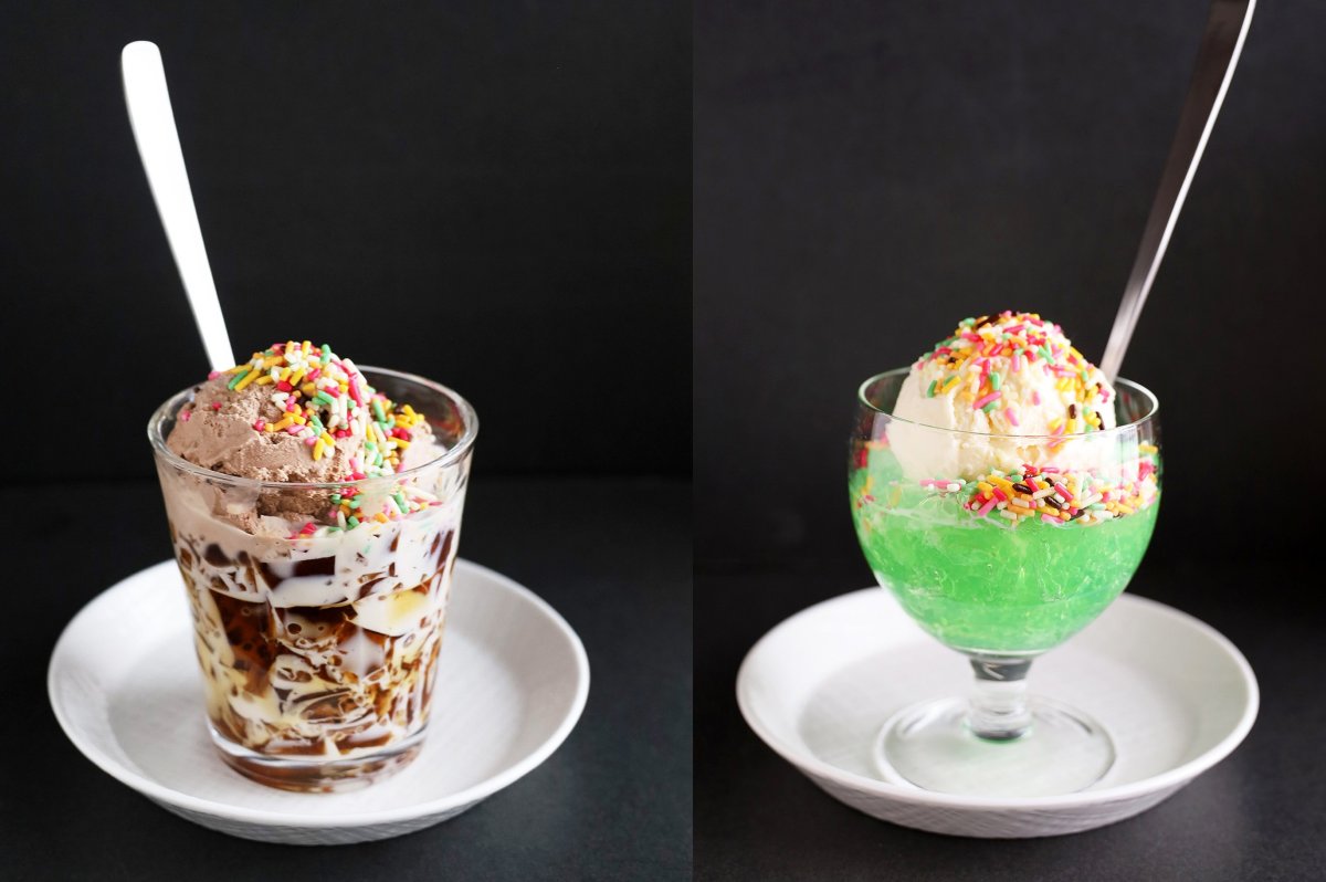 「クリームソーダ＆コーヒーゼリーフロート」レシピ