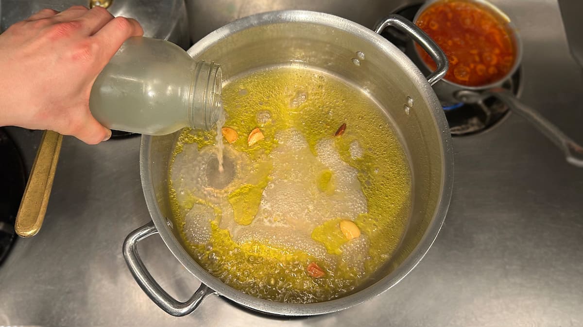 工程5「あさりのスパゲッティ」