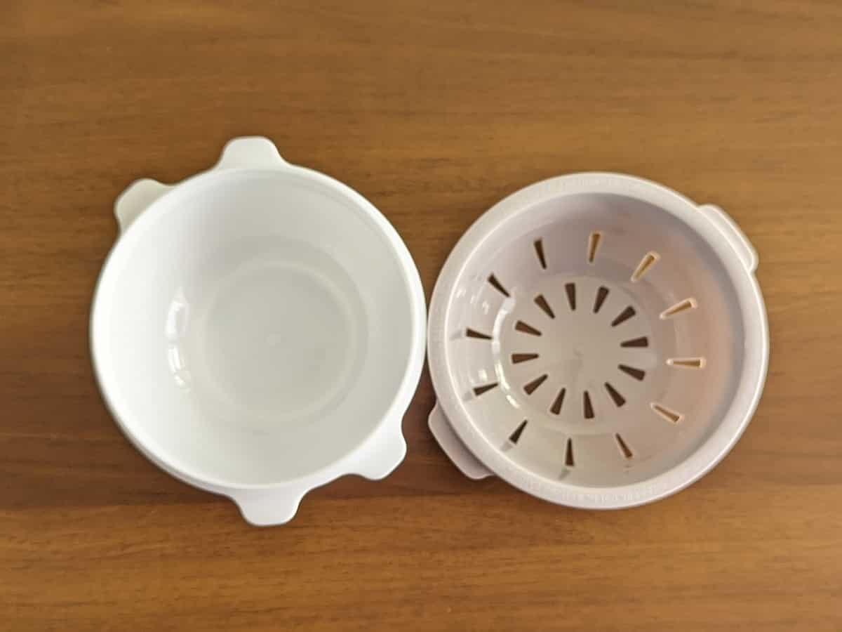 電子レンジ調理器 半熟たまご風 W かごとボウル