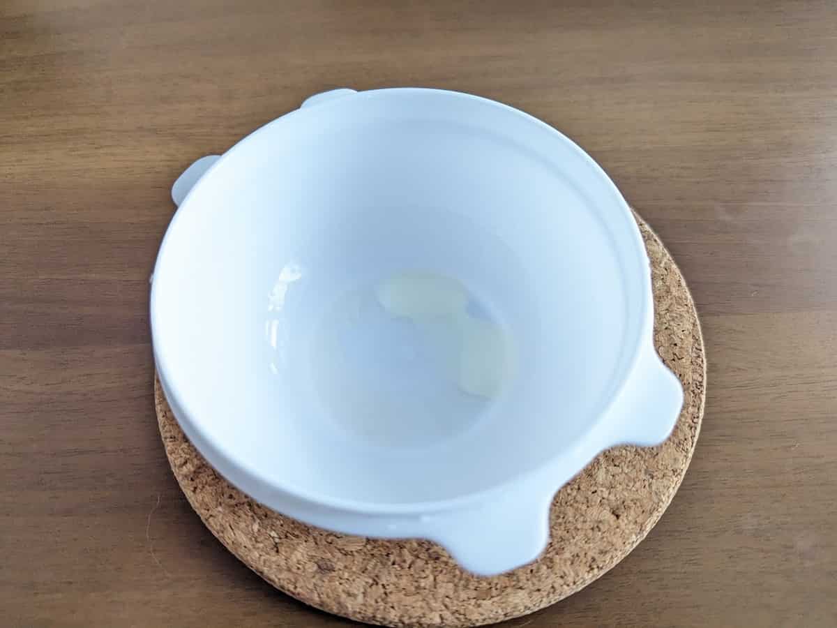電子レンジ調理器 半熟たまご風 W 使用後