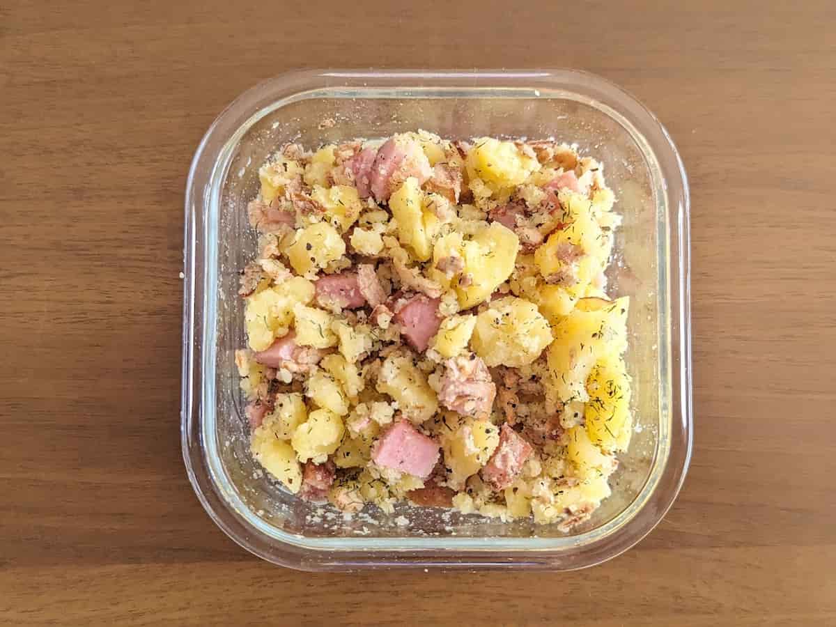 耐熱ガラス食器(正方形)レンジでの使用例