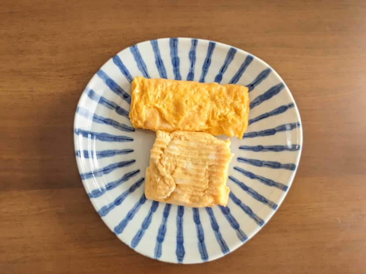 ダイソー レンジで簡単 だし巻きたまご 完成