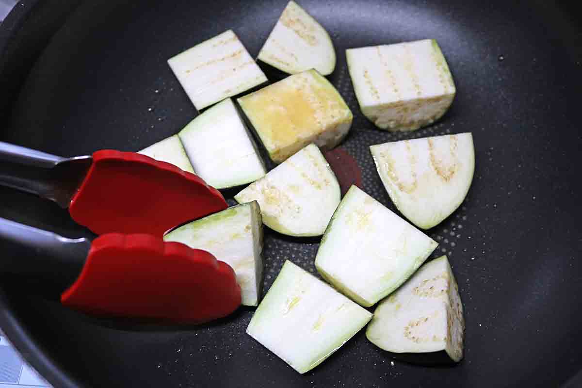 なすと厚揚げ照り焼き6