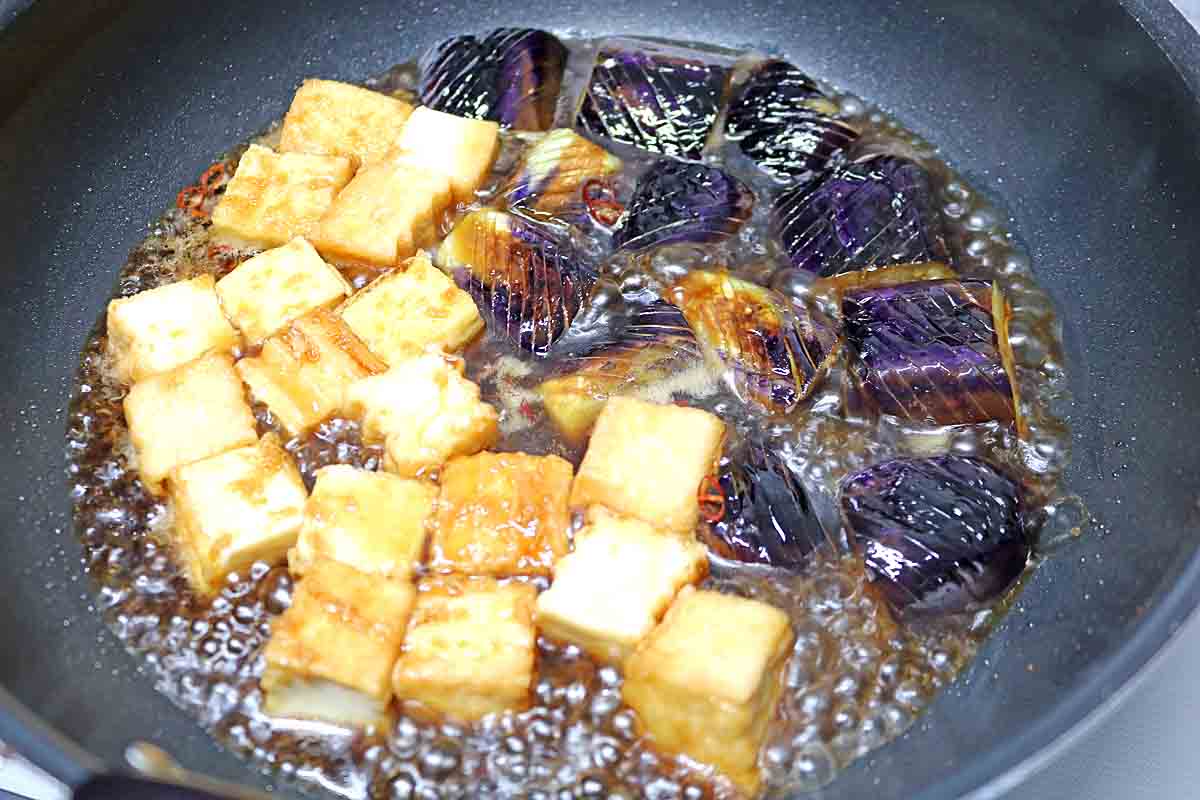なすと厚揚げ照り焼き4