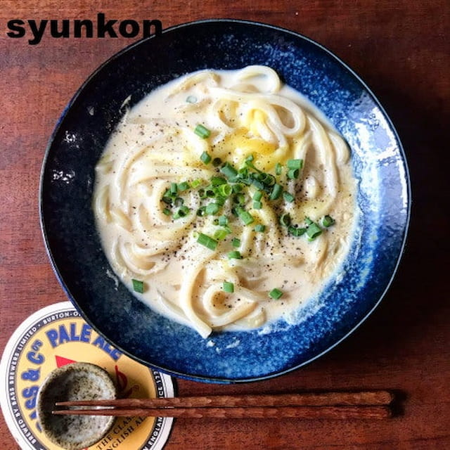 材料4つ!レンジで5分!「クリーミー豆乳チーズうどん」レシピ
